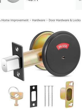 Black Privacy Door Indicator Deadbolt In Use/vacant (45)